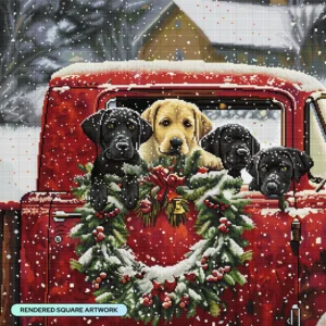 Red Truck Full of Labs